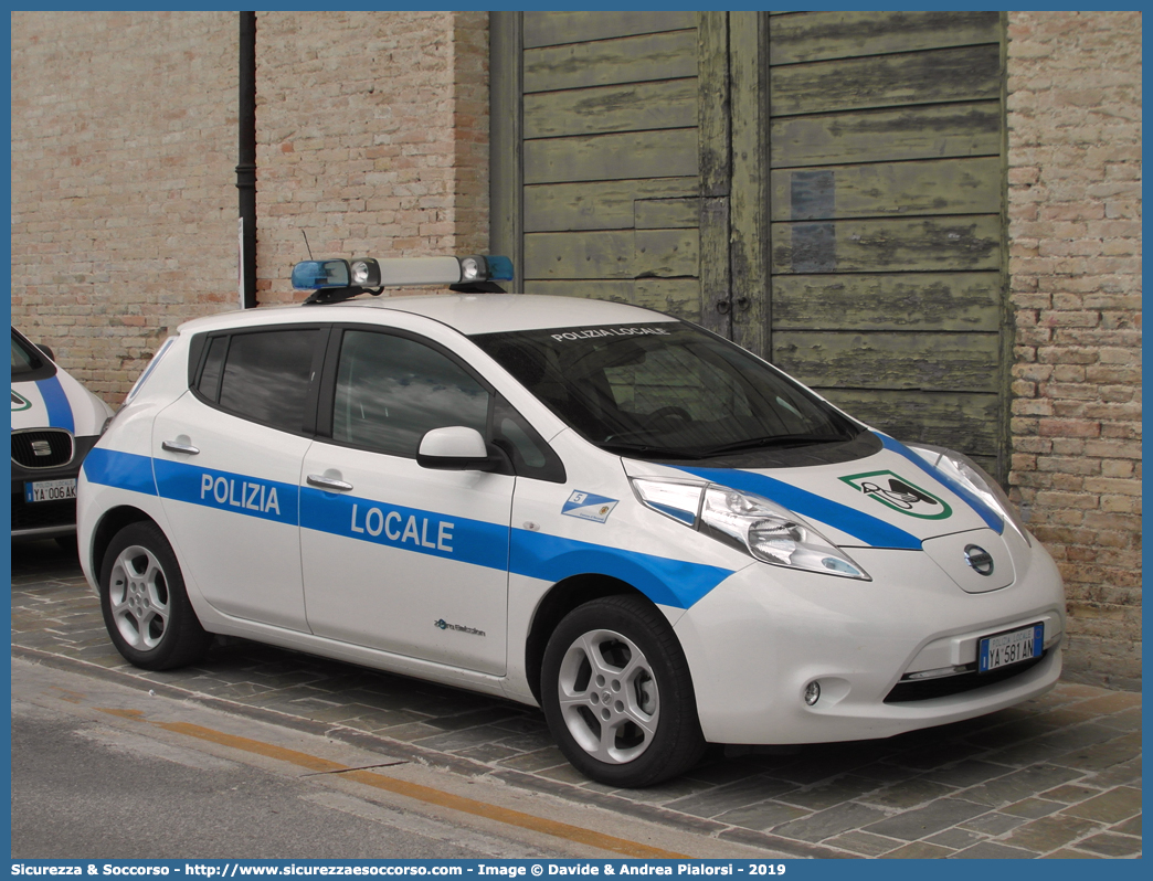 Polizia Locale YA581AN
Polizia Locale
Comune di Recanati
Nissan Leaf I serie
Allestitore Focaccia Group S.r.l.
Parole chiave: Polizia;Locale;Municipale;Recanati;Nissan;Leaf;Focaccia;YA581AN;YA 581 AN