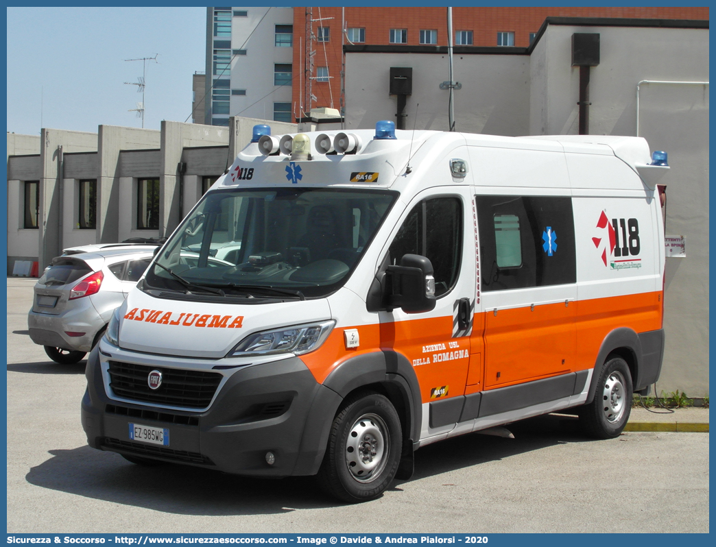 RA 16
118 Romagna Soccorso
Ambito Territoriale di Ravenna
Fiat Ducato III serie restyling
Allestitore Vision S.r.l.
Parole chiave: 118;Romagna;Ravenna;Soccorso;Ambulanza;Autoambulanza;Fiat;Ducato;X290;X 290;Vision