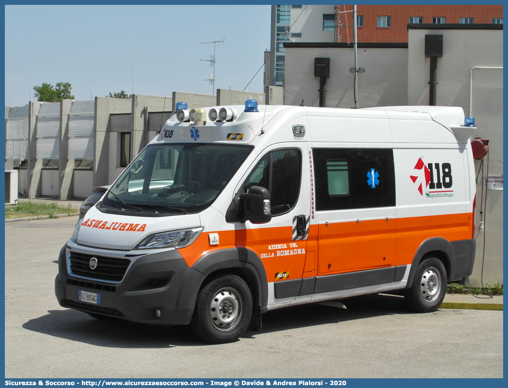 RA 16
118 Romagna Soccorso
Ambito Territoriale di Ravenna
Fiat Ducato III serie restyling
Allestitore Vision S.r.l.
Parole chiave: 118;Romagna;Ravenna;Soccorso;Ambulanza;Autoambulanza;Fiat;Ducato;X290;X 290;Vision