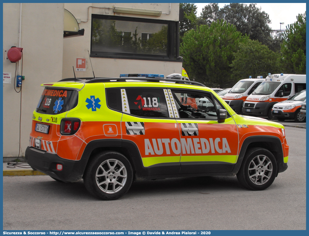 RA 02
118 Romagna Soccorso
Ambito Territoriale di Ravenna
Jeep Renegade I serie restyling
Allestitore Safety Car S.r.l.
Parole chiave: 118;Romagna;Ravenna;Soccorso;Automedica;Automedicalizzata;Auto Medica;Auto Medicalizzata;Jeep;Renegade;Safety Car;Orion