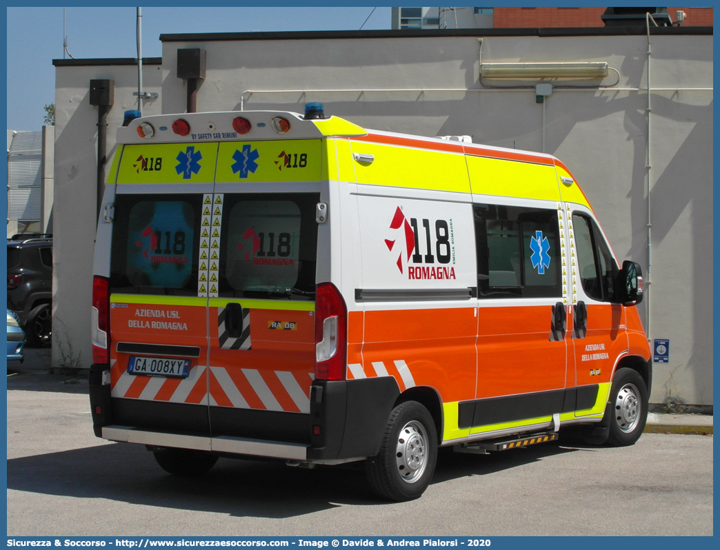 RA 08
118 Romagna Soccorso
Ambito Territoriale di Ravenna
Fiat Ducato III serie restyling
Allestitore Safety Car S.r.l.
Parole chiave: 118;Romagna;Ravenna;Soccorso;Ambulanza;Autoambulanza;Fiat;Ducato;X290;X 290;Orion;Safety Car