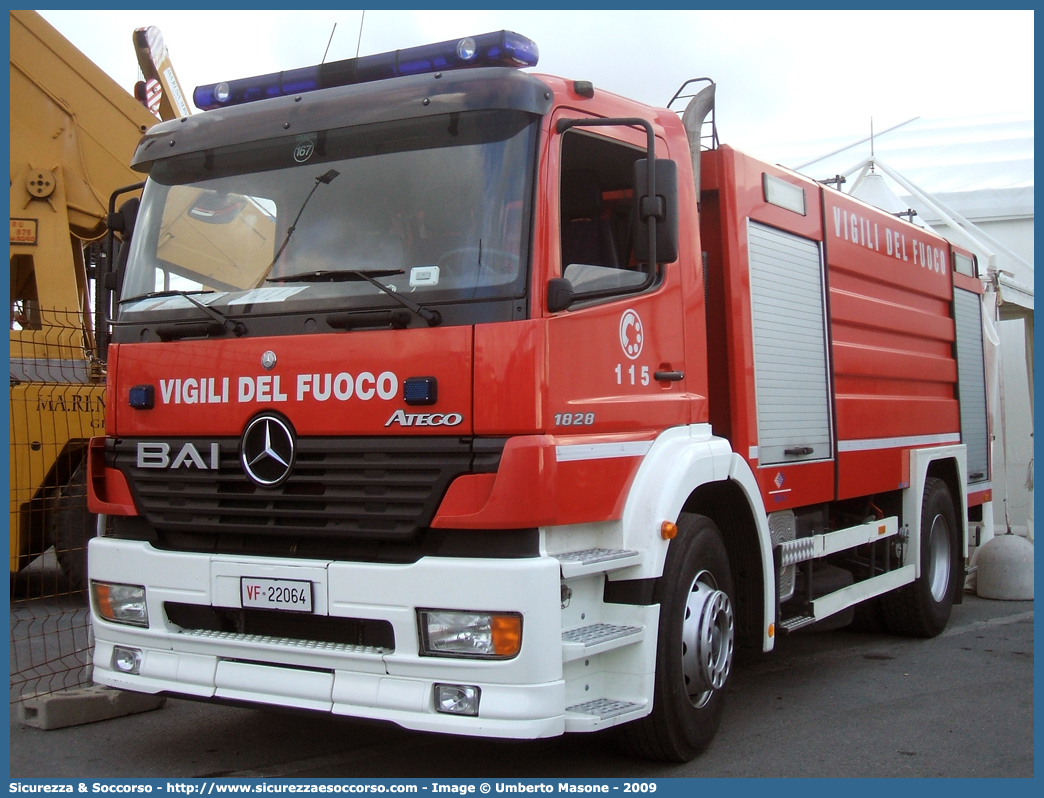 VF 22064
Corpo Nazionale Vigili del Fuoco
Mercedes Benz Atego 1828 I serie restyling
Allestitore BAI S.r.l.
Parole chiave: Corpo;Nazionale;Vigili del Fuoco;Vigili;Fuoco;ABP;A.B.P.;AutoBottePompa;AutoBotte;Mercedes Benz;Atego;1828;BAI;B.A.I.;22064