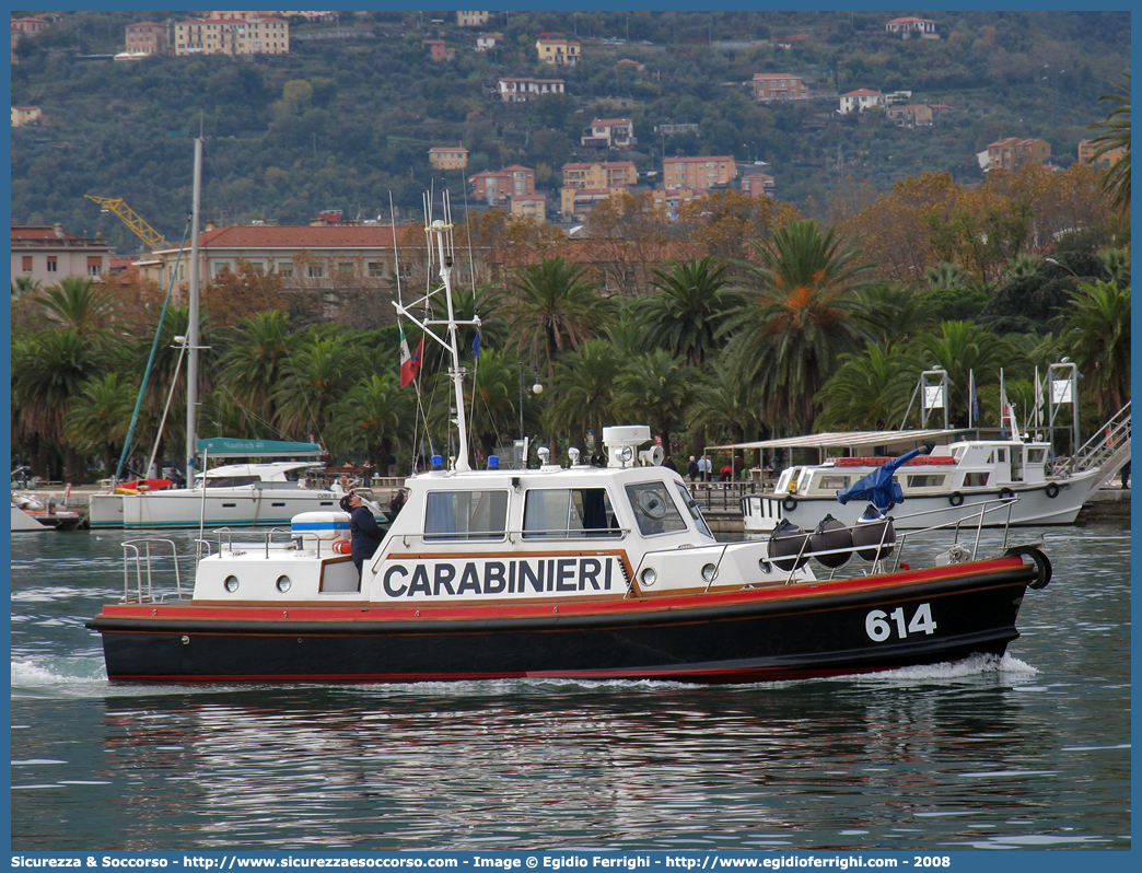 614
Arma dei Carabinieri
Servizio Navale	
Motovedetta d'Altura Classe 600
Parole chiave: CC;C.C.;Arma;Carabinieri;Servizio;Navale;Motovedetta;Altura;Classe;600