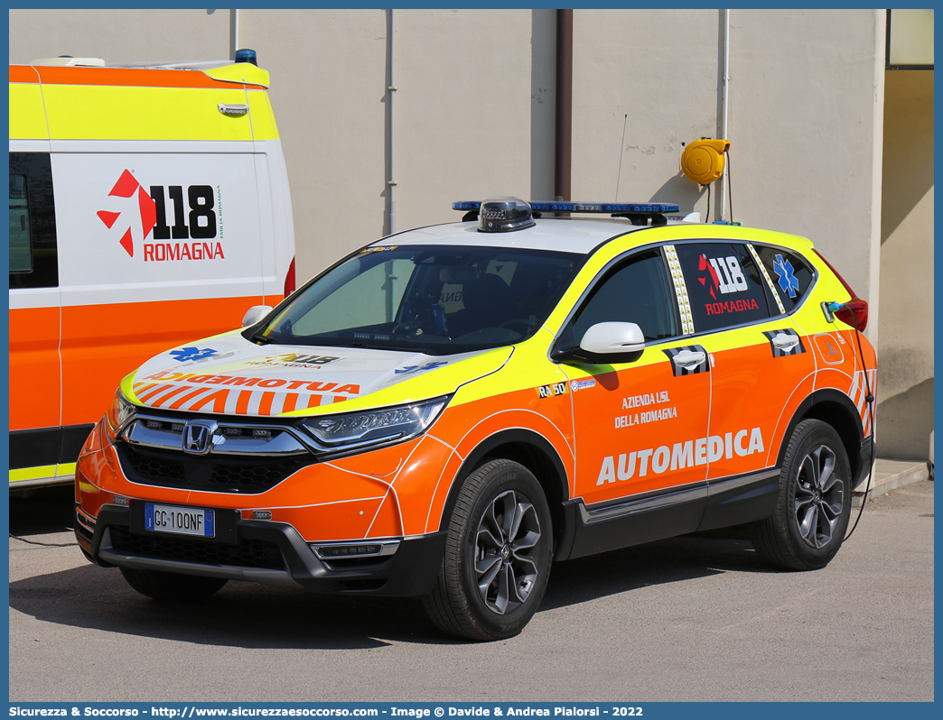 RA 50
118 Romagna Soccorso
Ambito Territoriale di Ravenna
Honda CR-V V serie
Allestitore Safety Car S.r.l.
Parole chiave: 118;Romagna;Ravenna;Soccorso;Automedica;Automedicalizzata;Auto Medica;Auto Medicalizzata;Honda;CR-V;CRV;Safety Car;Orion