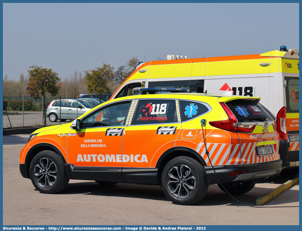 RA 50
118 Romagna Soccorso
Ambito Territoriale di Ravenna
Honda CR-V V serie
Allestitore Safety Car S.r.l.
Parole chiave: 118;Romagna;Ravenna;Soccorso;Automedica;Automedicalizzata;Auto Medica;Auto Medicalizzata;Honda;CR-V;CRV;Safety Car;Orion