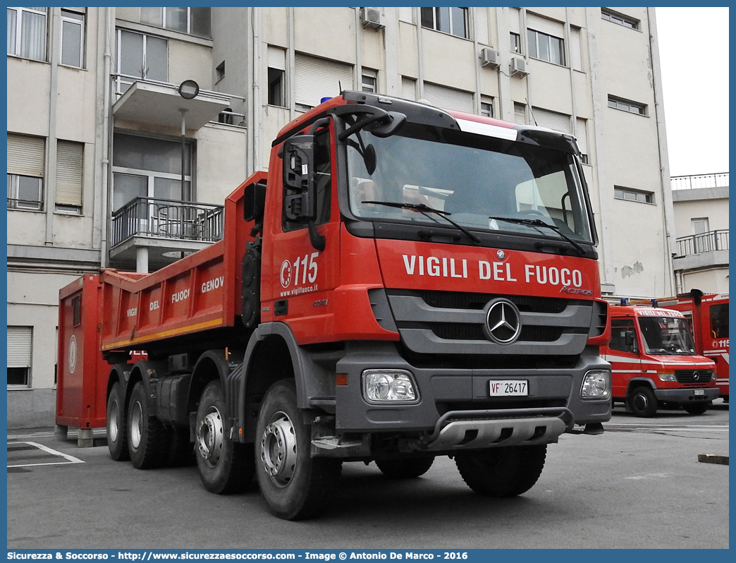 VF 26417
Corpo Nazionale Vigili del Fuoco
Mercedes Benz Actros 4141
Parole chiave: VF;V.F.;VVF;V.V.F.;Corpo;Nazionale;Vigili del Fuoco;Mercedes;Benz;Actros;4141