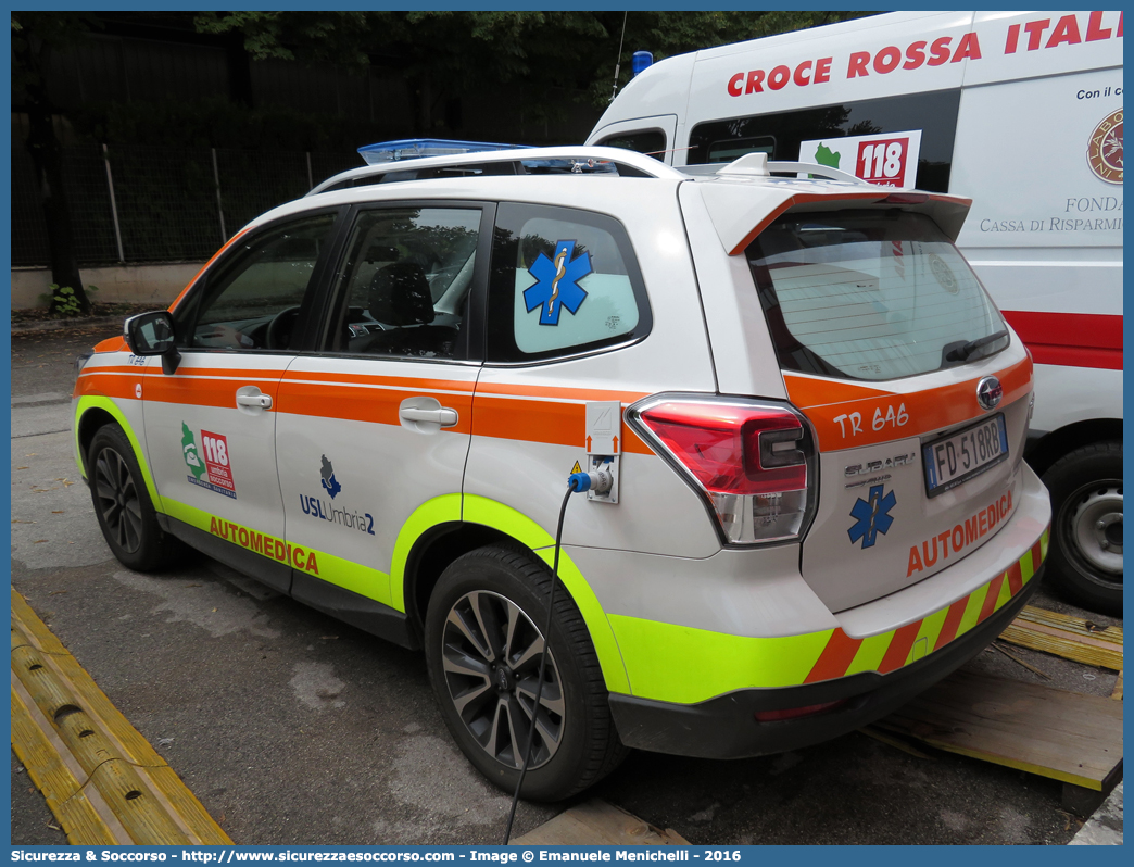 TR 646
118 Umbria Soccorso
Azienda USL Umbria 2
Subaru Forester XT VI serie restyling
Allestitore Aricar S.p.A.
Parole chiave: 118;Umbria;Soccorso;Terni;Automedica;Automedicalizzata;Auto Medica;Auto Medicalizzata;Subaru;Forester;Aricar