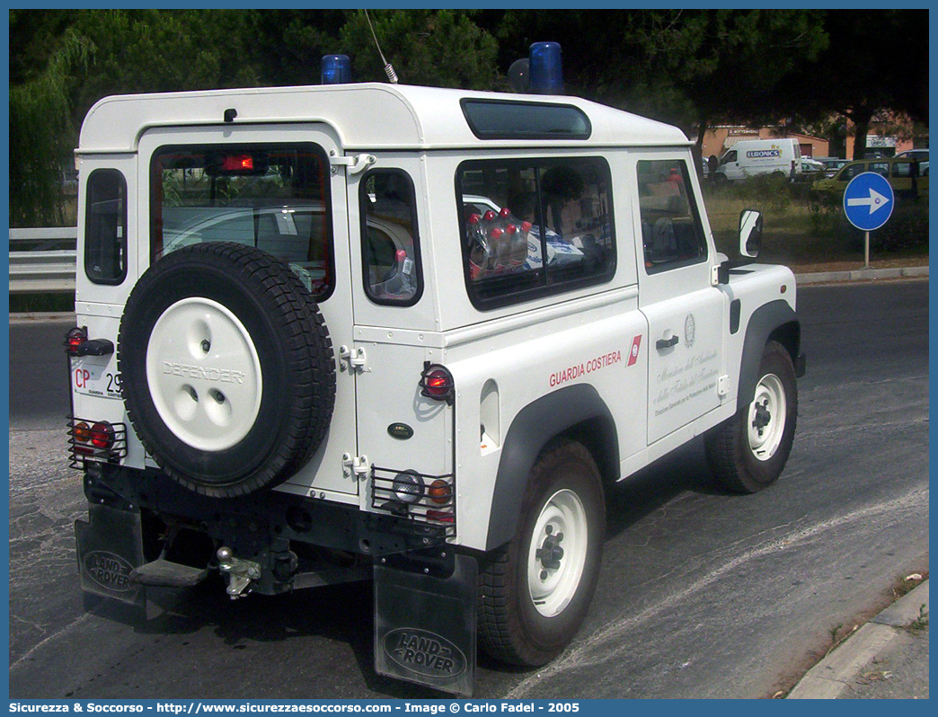 CP 2950
Corpo delle Capitanerie di Porto
Guardia Costiera
Land Rover Defender 90
Parole chiave: CP;GC;C.P.;G.C.;Guardia Costiera;Capitaneria di Porto;Capitanerie di Porto;Land Rover;Defender;90;2950