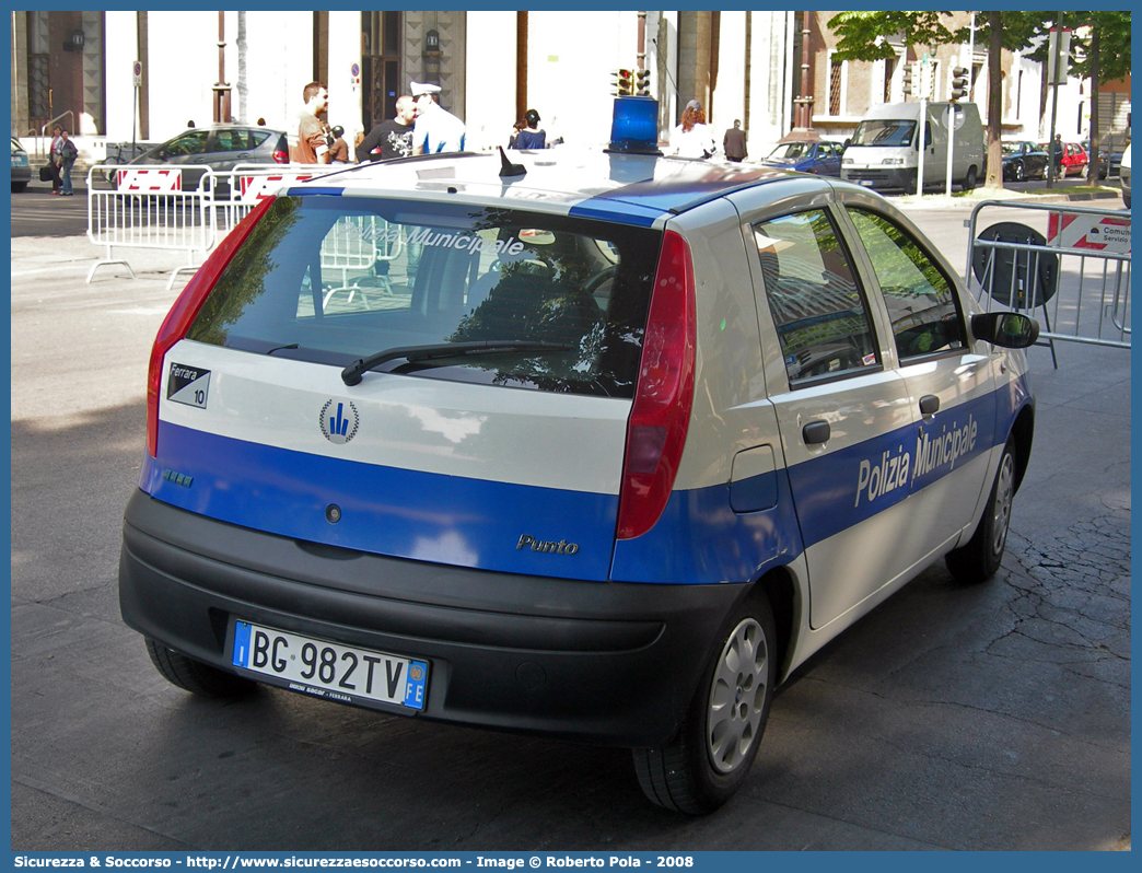 -
Polizia Municipale
Comune di Ferrara
Fiat Punto II serie
Parole chiave: Polizia;Locale;Municipale;Ferrara;Fiat;Punto