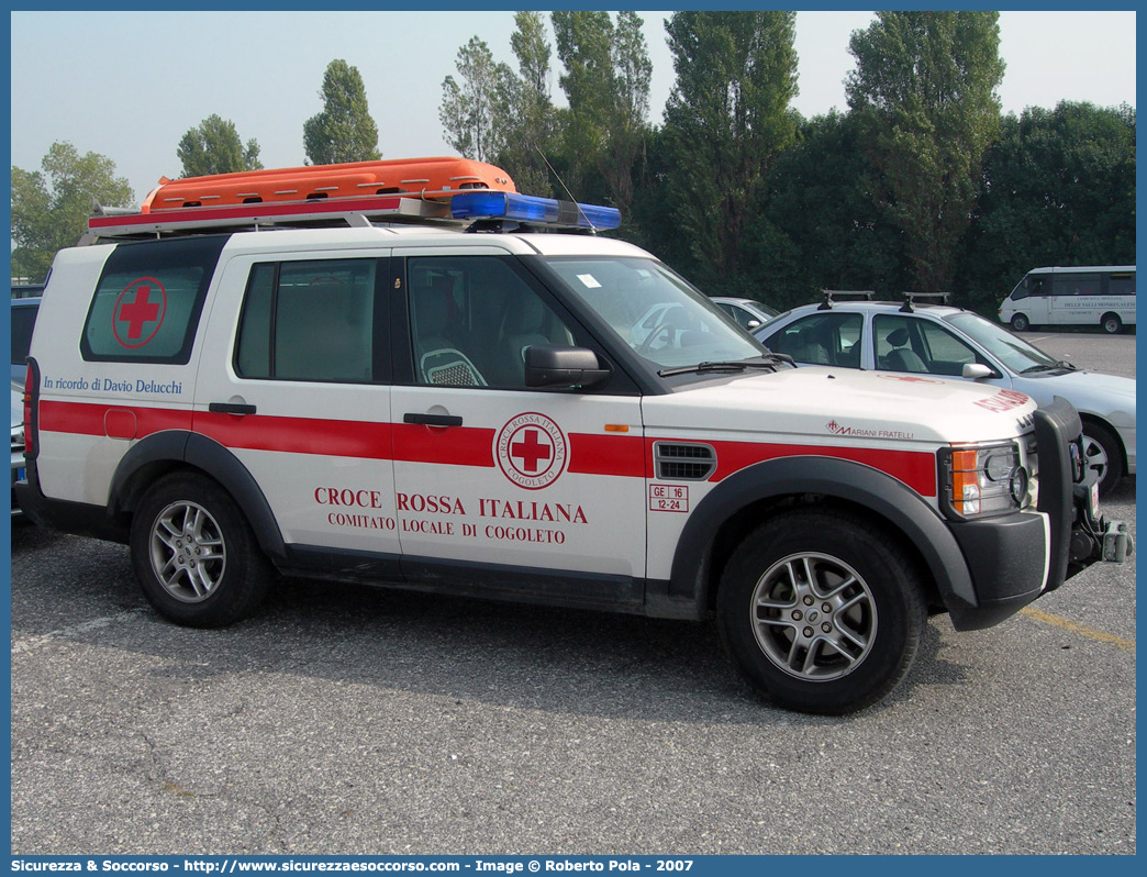 CRI A249C
Croce Rossa Italiana
Cogoleto
Land Rover Discovery 3
Allestitore Mariani Fratelli S.r.l.
Parole chiave: Croce;Rossa;Italiana;CRI;C.R.I.;Ambulanza;Land Rover;Discovery;3;Mariani Fratelli;Cogoleto