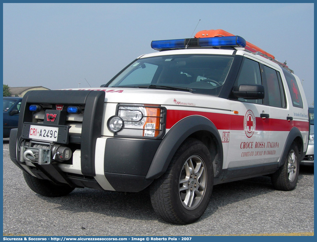 CRI A249C
Croce Rossa Italiana
Cogoleto
Land Rover Discovery 3
Allestitore Mariani Fratelli S.r.l.
Parole chiave: Croce;Rossa;Italiana;CRI;C.R.I.;Ambulanza;Land Rover;Discovery;3;Mariani Fratelli;Cogoleto