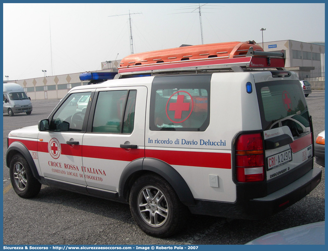 CRI A249C
Croce Rossa Italiana
Cogoleto
Land Rover Discovery 3
Allestitore Mariani Fratelli S.r.l.
Parole chiave: Croce;Rossa;Italiana;CRI;C.R.I.;Ambulanza;Land Rover;Discovery;3;Mariani Fratelli;Cogoleto