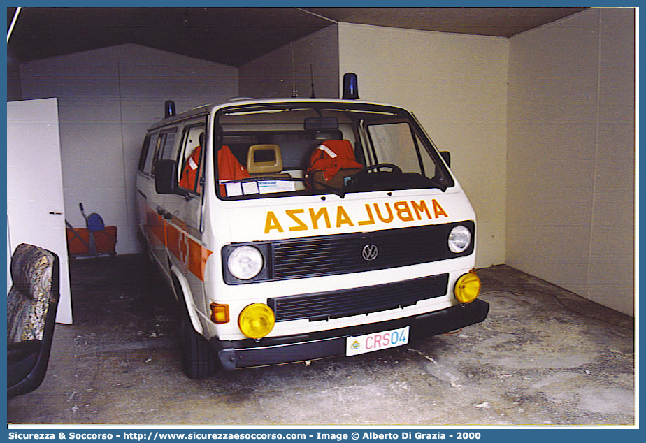 CRS 04
Croce Rossa
Repubblica di San Marino
Volkswagen Transporter T3
Parole chiave: Croce;Rossa;Repubblica;San Marino;CRS;RSM;C.R.S.;R.S.M.;Ambulanza;Volkswagen;Transporter;T3;CRS04