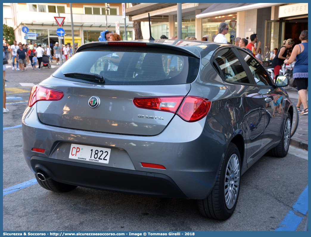 CP 1822
Corpo delle Capitanerie di Porto
Guardia Costiera 
Alfa Romeo Nuova Giulietta
I serie II restyling
Parole chiave: CP;GC;C.P.;G.C.;Guardia Costiera;Capitaneria;di;Porto;Alfa;Romeo;Nuova Giulietta