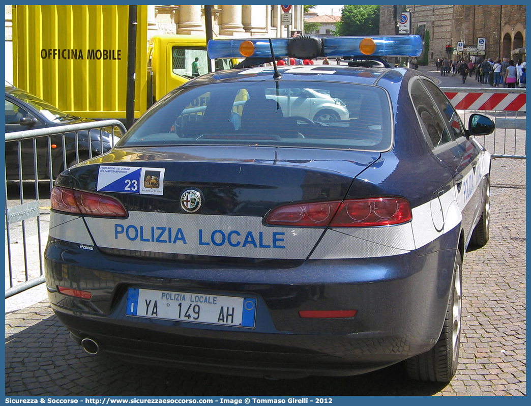 Polizia Locale YA149AH
Polizia Locale
Federazione Comuni del Camposampierese
Alfa Romeo 159
Allestitore Ciabilli S.r.l.
Parole chiave: Polizia;Locale;Municipale;Camposampierese;Borgoricco;Campodarsego;Camposampiero;Loreggia;San Giorgio delle Pertiche;Santa Giustina in Colle;Villa del Conte;Villanova di Camposampiero;Alfa Romeo;159;Ciabilli;YA149AH;YA 149 AH