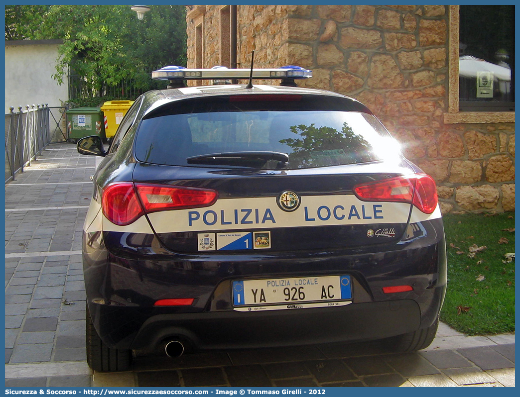 Polizia Locale YA926AC
Polizia Locale
Comune di Torri del Benaco
Alfa Romeo Nuova Giulietta
I serie
Parole chiave: PL;P.L.;PM;P.M.;Polizia;Locale;Municipale;Torri del Benaco;Alfa Romeo;Nuova Giulietta