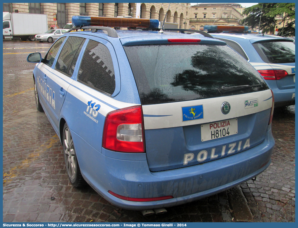 Polizia H8104
Polizia di Stato
Polizia Stradale
C.A.V. Concessioni
Autostradali Venete S.p.A.
Skoda Octavia Wagon RS III serie
Allestitore Focaccia Group S.r.l.
Parole chiave: Polizia di Stato;Polizia;PS;Polizia Stradale;Skoda;Octavia;Wagon;Station Wagon;SW;S.W.;RS;H8104;H 8104