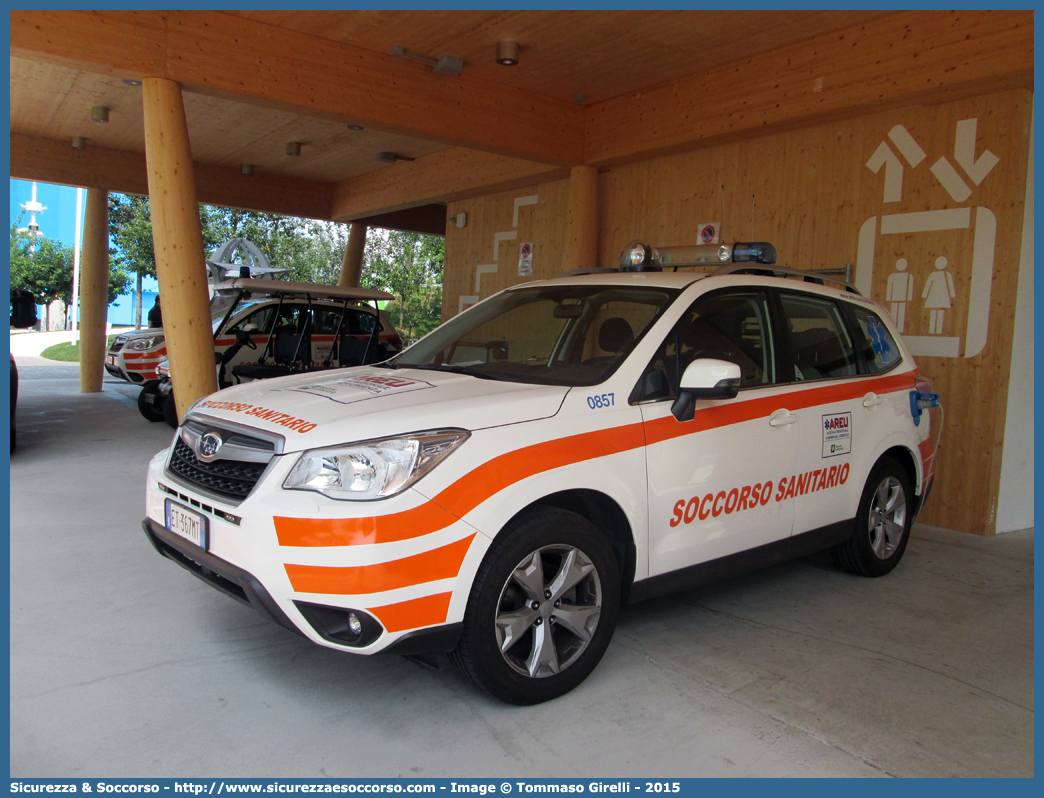 0857
118 Azienda Regionale Emergenza Urgenza
Regione Lombardia
Subaru Forester VI serie
Allestitore Bertazzoni S.r.l.
Parole chiave: 118;AREU;A.R.E.U.;S.S.U.Em.;SSUEm;Lombardia;Automedica;Subaru;Forester;Bertazzoni