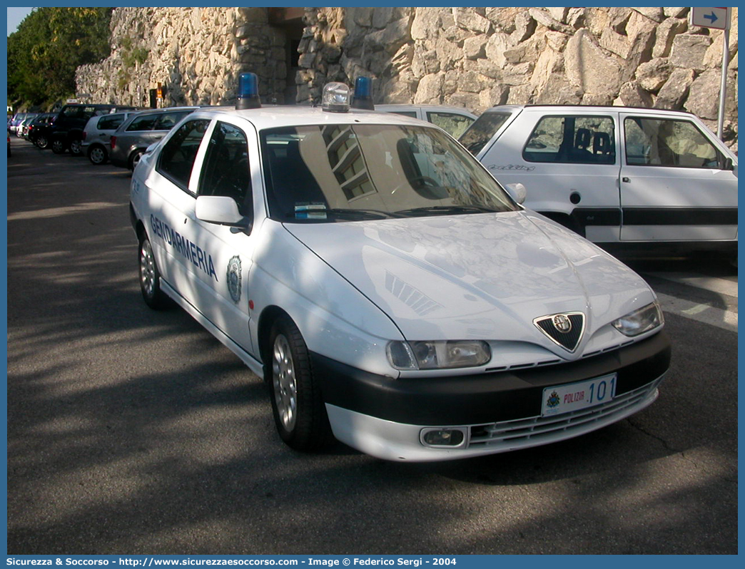 Polizia 101
Repubblica di San Marino
Gendarmeria
Alfa Romeo 146 I serie
Parole chiave: Repubblica;San Marino;RSM;R.S.M.;Gendarmeria;Alfa Romeo;146