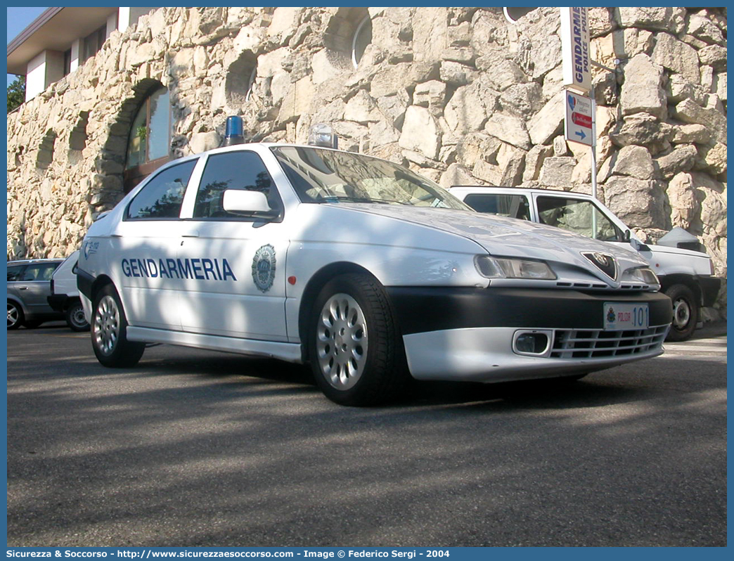 Polizia 101
Repubblica di San Marino
Gendarmeria
Alfa Romeo 146 I serie
Parole chiave: Repubblica;San Marino;RSM;R.S.M.;Gendarmeria;Alfa Romeo;146