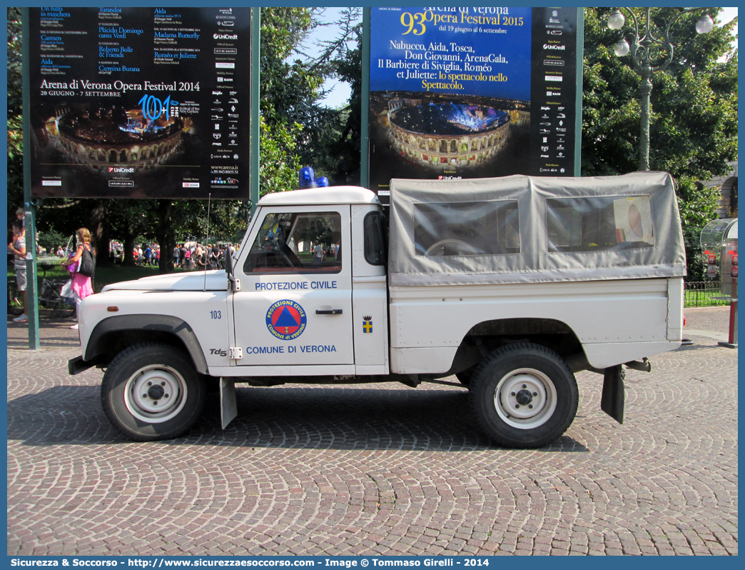 103
Protezione Civile
Comune di Verona
Land Rover Defender 130
Parole chiave: PC;P.C.;Protezione Civile;Verona;Land Rover;Defender;130