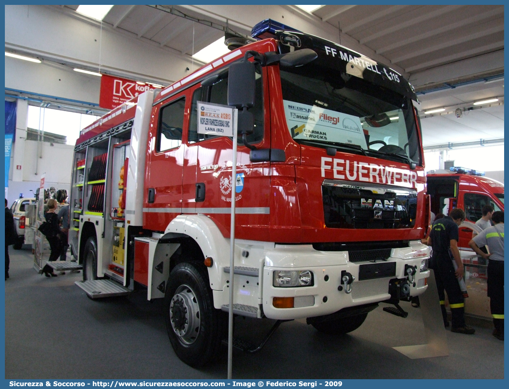 -
Vigili del Fuoco Volontari Val Martello
Freiwillige Feuerwehr Martell
Man TGM 18.330
Allestitore Kofler Fahrzeugbau S.n.c.
Parole chiave: VF;VFV;V.F.;V.F.V.;Vigili;Fuoco;Volontari;Freiwillige;Feuerwehr;Val Martello;Martell;Man;TGM;18.330;Kofler;Fahrzeugbau