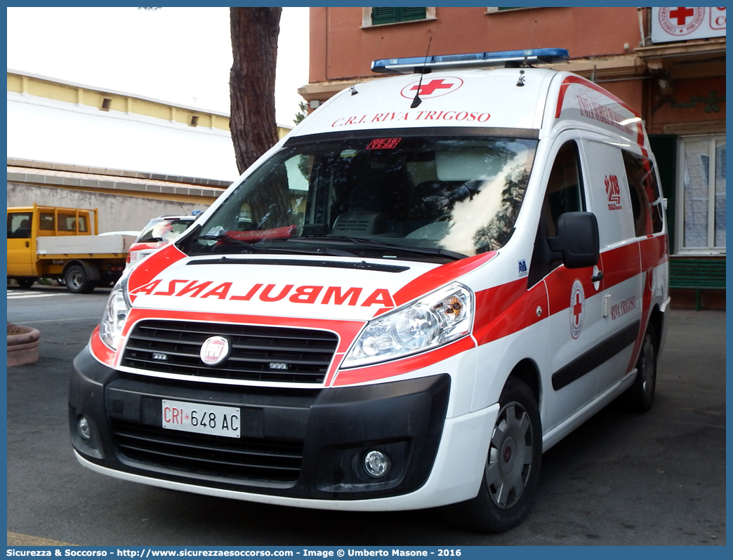 CRI 648AC
Croce Rossa Italiana
Riva Trigoso
Fiat Scudo IV serie
Allestitore AVS S.a.s. S.a.s.
Parole chiave: Croce;Rossa;Italiana;CRI;C.R.I.;Ambulanza;Fiat;Ducato;AVS;A.V.S.;Riva Trigoso