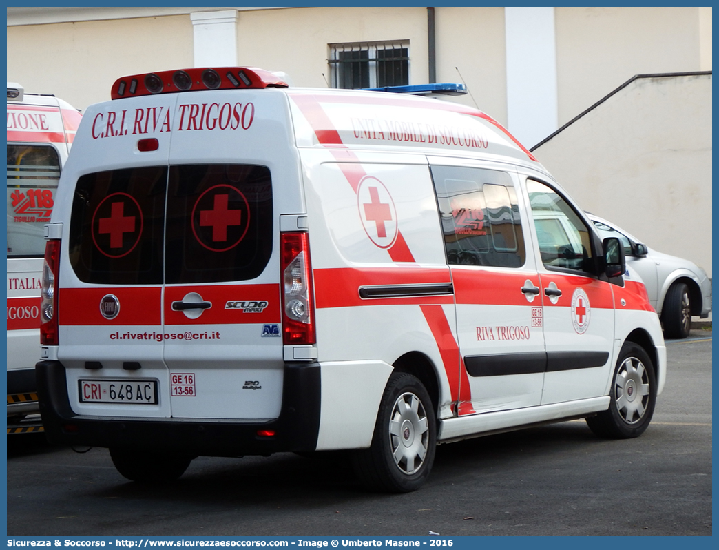 CRI 648AC
Croce Rossa Italiana
Riva Trigoso
Fiat Scudo IV serie
Allestitore AVS S.a.s. S.a.s.
Parole chiave: Croce;Rossa;Italiana;CRI;C.R.I.;Ambulanza;Fiat;Ducato;AVS;A.V.S.;Riva Trigoso