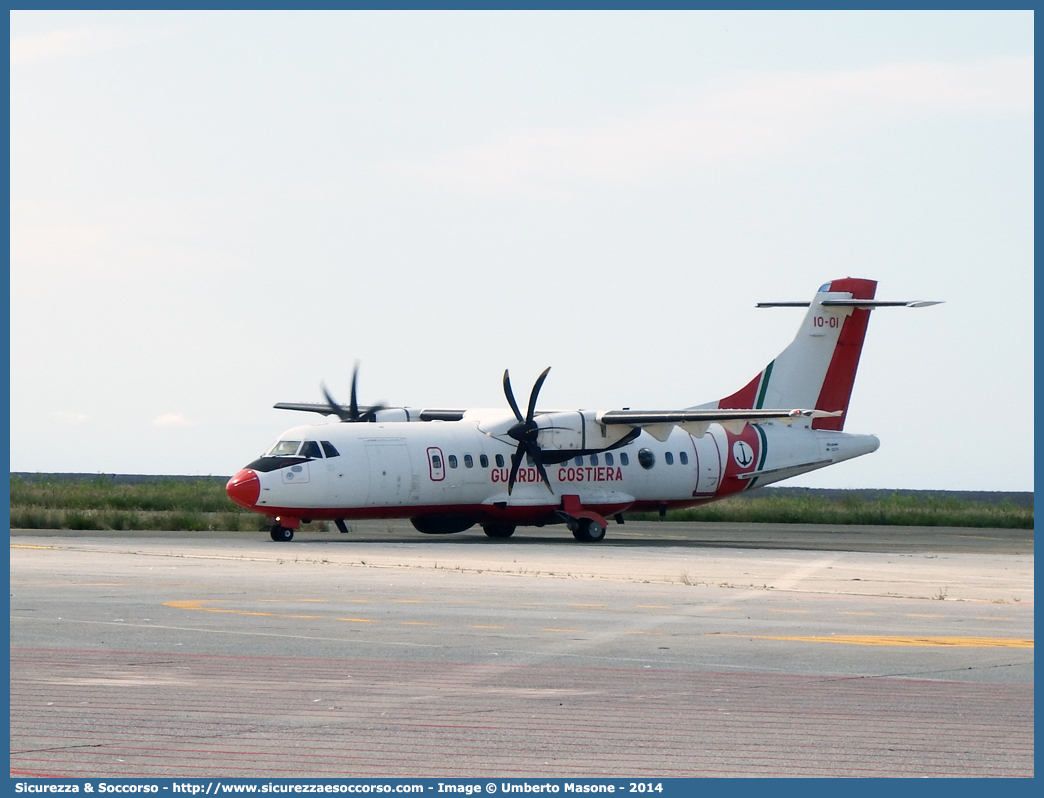 MM62170 / 10-01 "Manta 01"
Corpo delle Capitanerie di Porto
Guardia Costiera 
Alenia Aeronautica ATR400-42MP
Parole chiave: CP;GC;C.P.;G.C.;Guardia;Costiera;Guardia Costiera;Capitaneria di Porto;Alenia;Aeronautica;ATR400;42MP;10-01;10;01