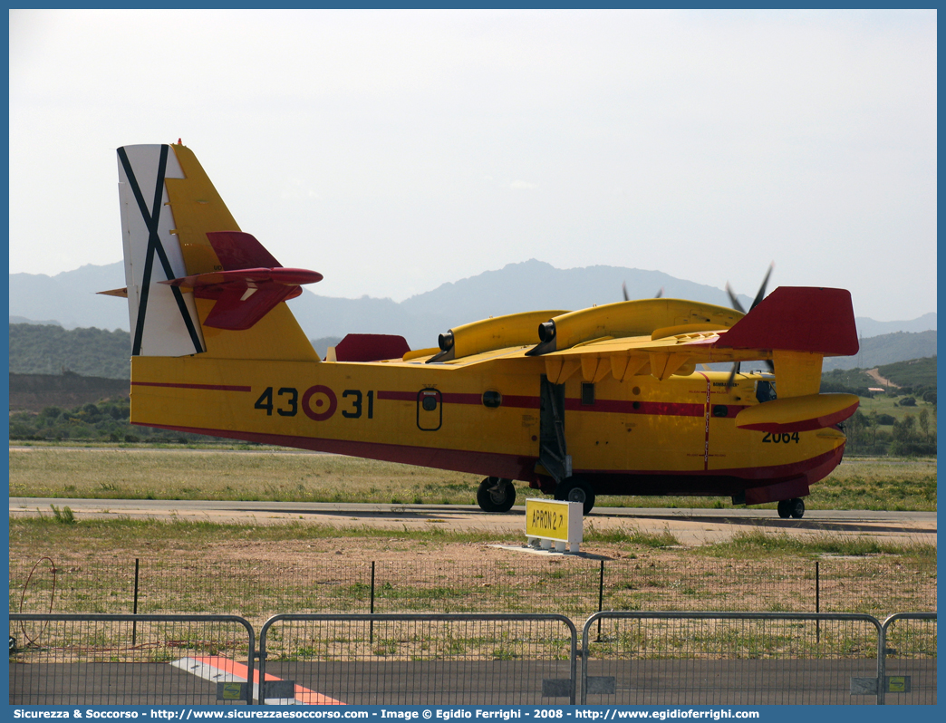 2064 / 43-31
Reino de España
Ejército del Aire de España
Canadair CL-415 6B11
Parole chiave: Regno di Spagna;Spagna;Espana;España;Reino de España;Ejército;Aire;Canadair;CL-415;CL;415;6B11;43-31;43;31