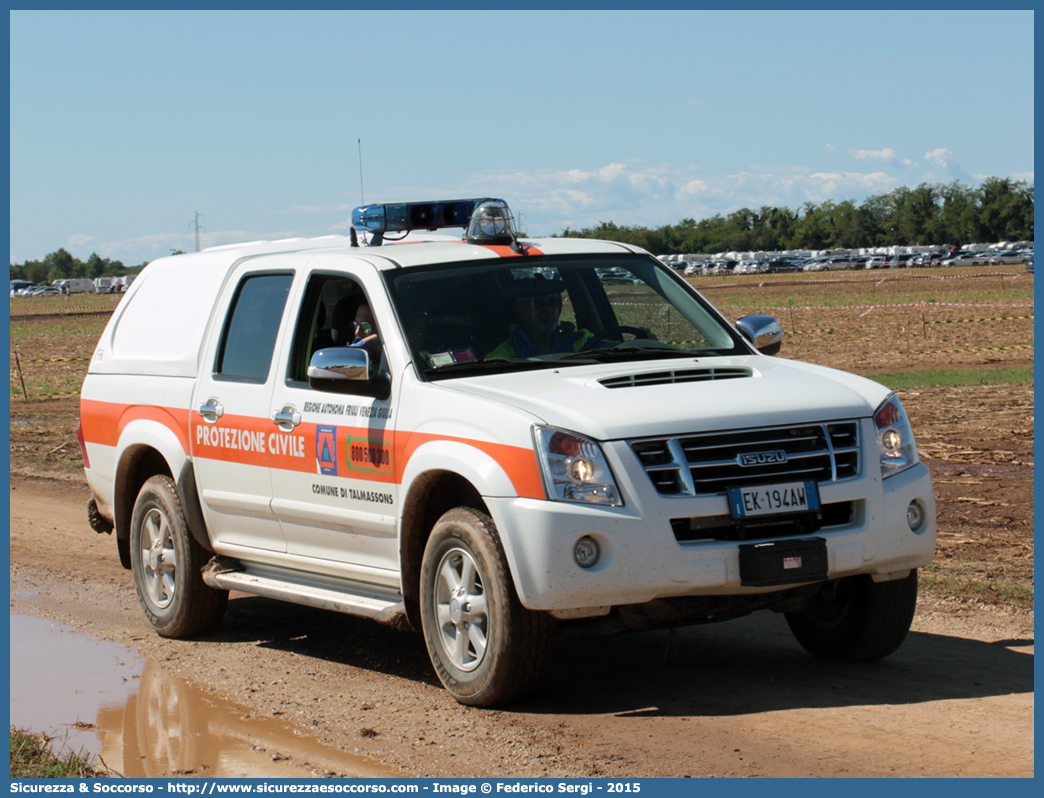 -
Regione Friuli Venezia Giulia
Comune di Talmassons
Isuzu D-Max I serie I restyling
Parole chiave: PC;P.C.;Protezione;Civile;Friuli;Venezia Giulia;Talmassons;Isuzu;D-Max;DMax