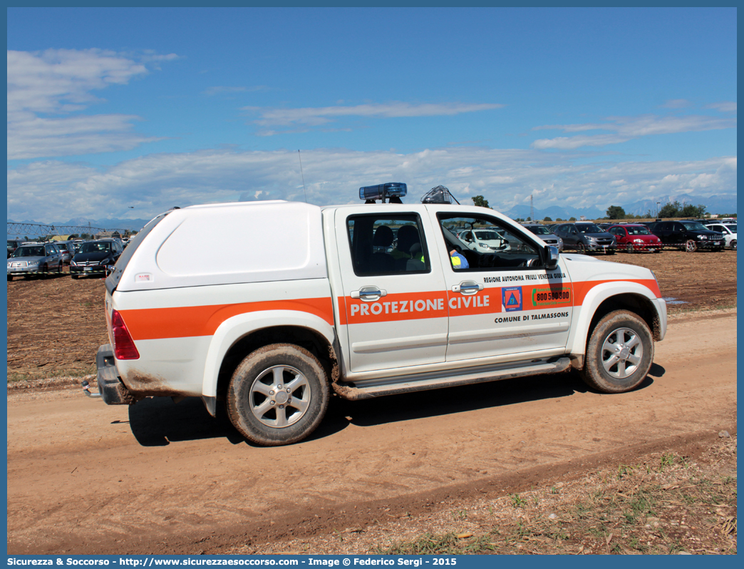 -
Regione Friuli Venezia Giulia
Comune di Talmassons
Isuzu D-Max I serie I restyling
Parole chiave: PC;P.C.;Protezione;Civile;Friuli;Venezia Giulia;Talmassons;Isuzu;D-Max;DMax