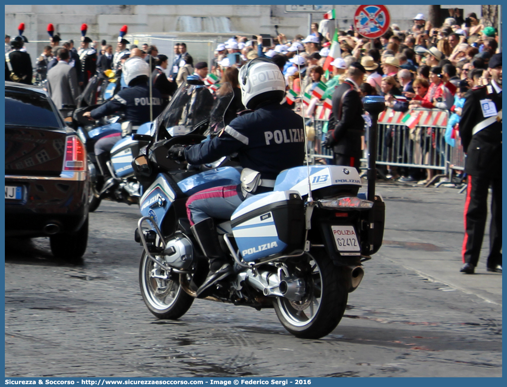 Polizia G2412
Polizia di Stato
Polizia Stradale
Bmw R1200RT III serie
Allestitore Carrozzeria Marazzi S.r.l.
Parole chiave: PS;P.S.;Polizia;di;Stato;Stradale;BMW;R1200;RT;R;1200;RT;R;RT;Marazzi