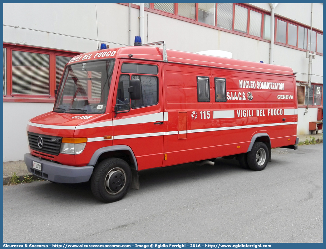 VF 20732
Corpo Nazionale Vigili del Fuoco
Nucleo Soccorso Subacqueo e Acquatico
Mercedes Benz Vario 612D
S.I.A.C.S.
Sistemi di Immersione Assistiti e
Controllati dalla Superficie
Parole chiave: VVF;V.V.F.;Corpo;Nazionale;Vigili;del;Fuoco;Vigili;Mercedes;Benz;Vario;612D;NSSA;N.S.S.A.;Soccorso;Subacqueo;Acquatico;Sommozzatori;Subacquei