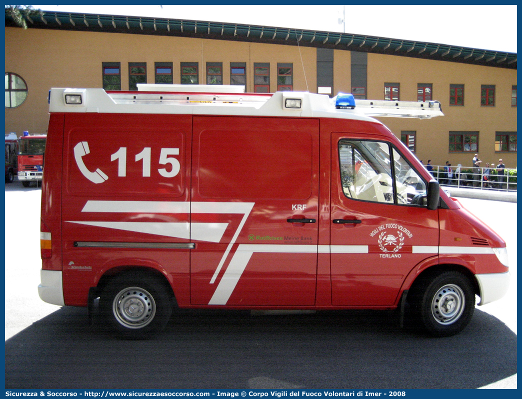 VF 14W BZ
Vigili del Fuoco Volontari Terlano
Freiwillige Feuerwehr Terlan
Mercedes-Benz Sprinter I serie restyling
Allestitore Brandschutz S.r.l.
Parole chiave: VF;VFV;V.F.;V.F.V.;Vigili;Fuoco;Volontari;Freiwillige;Feuerwehr;Terlano;Terlan;Mercedes;Benz;Sprinter;Brandschutz