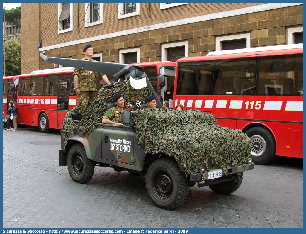 AM AI196
Aeronautica Militare Italiana
Land Rover Defender 90
Parole chiave: AMI;A.M.I.;Aeronautica;Militare;Italiana;Land;Rover;Defender;90;AI196