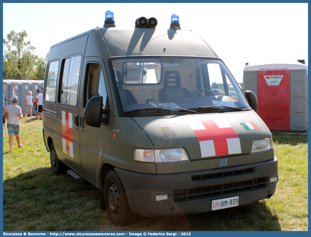 AM BM839
Aeronautica Militare Italiana
Servizio Sanitario
Fiat Ducato II serie
Allestitore Bollanti S.r.l.
Parole chiave: A.M.I.;AMI;Aeronautica;Militare;Italiana;Servizio;Sanitario;Fiat;Ducato;Bollanti