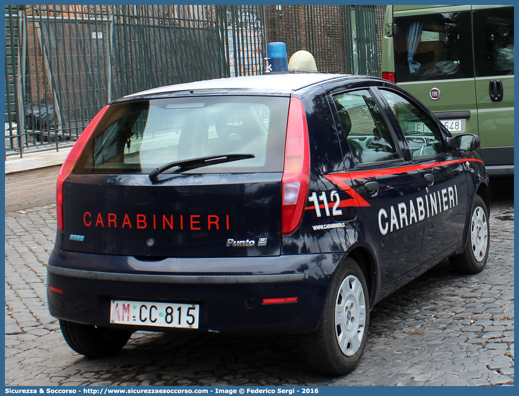 AM CC815
Arma dei Carabinieri
Reparto Carabinieri presso l'Aeronautica Militare
Fiat Punto III serie
Parole chiave: AM;A.M.;CC;C.C.;Arma;Carabinieri;Aeronautica;Militare;Fiat;Punto