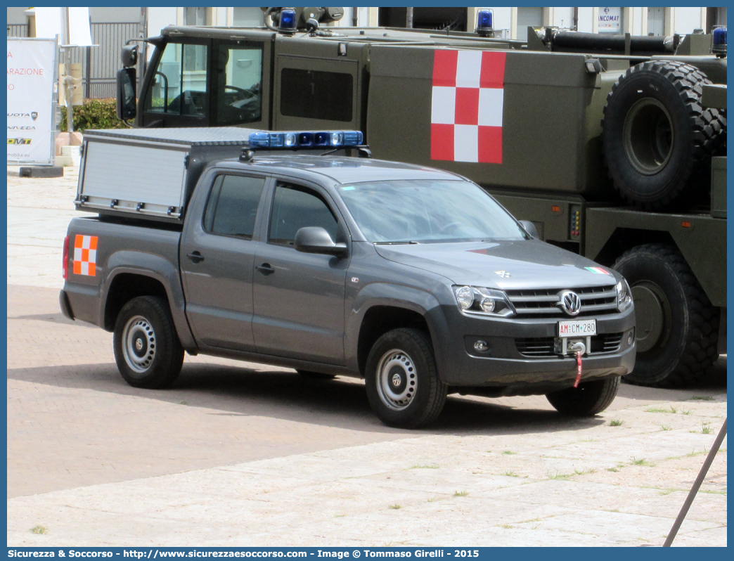 AM CM280
Aeronautica Militare Italiana
Servizio Antincendio
Volkswagen Amarok
Allestitore Aris S.p.A.
(II variante)
Parole chiave: AMI;A.M.I.;Aeronautica;Militare;Italiana;Volkswagen;Amarok;Aris;Servizio;Antincendio