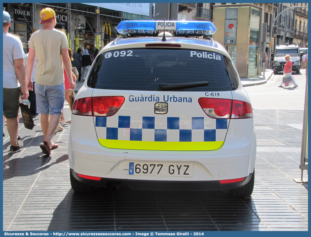 C619
Reino de España
Guardia Urbana Ayuntament de Barcelona
Seat Altea XL 
Parole chiave: Regno di Spagna;Spagna;Espana;España;Reino de España;Guardia;Urbana;Ayuntament;Barcelona;Seat;Altea;XL