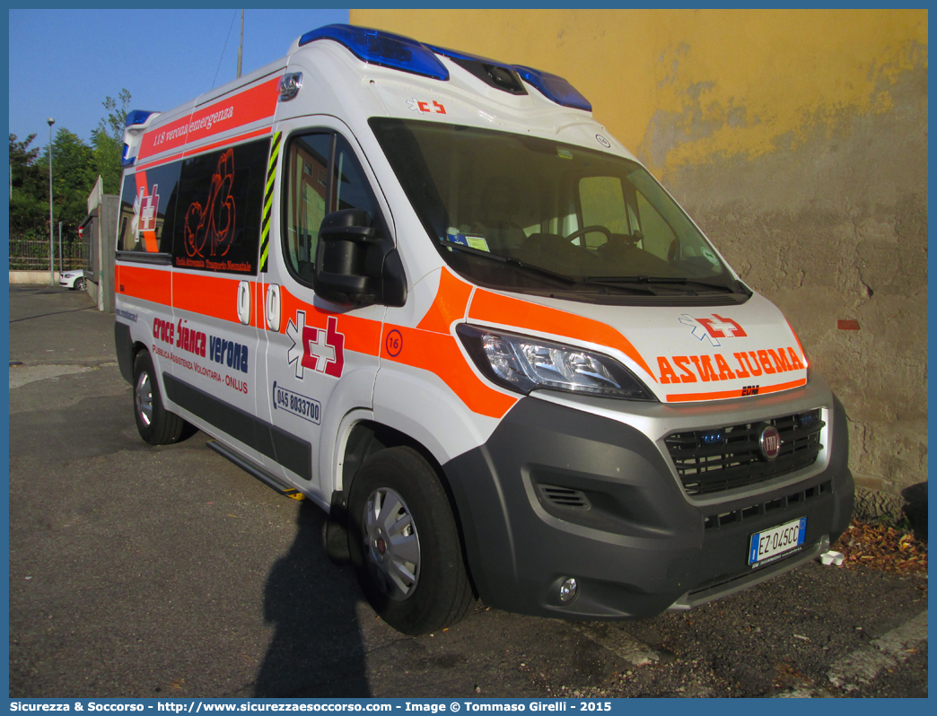 16
Croce Bianca Verona
Fiat Ducato III serie restyling
Allestitore EDM S.r.l.
Parole chiave: Croce;Bianca;Verona;Pubblica;Assistenza;Ambulanza;Fiat;Ducato;x290;EDM