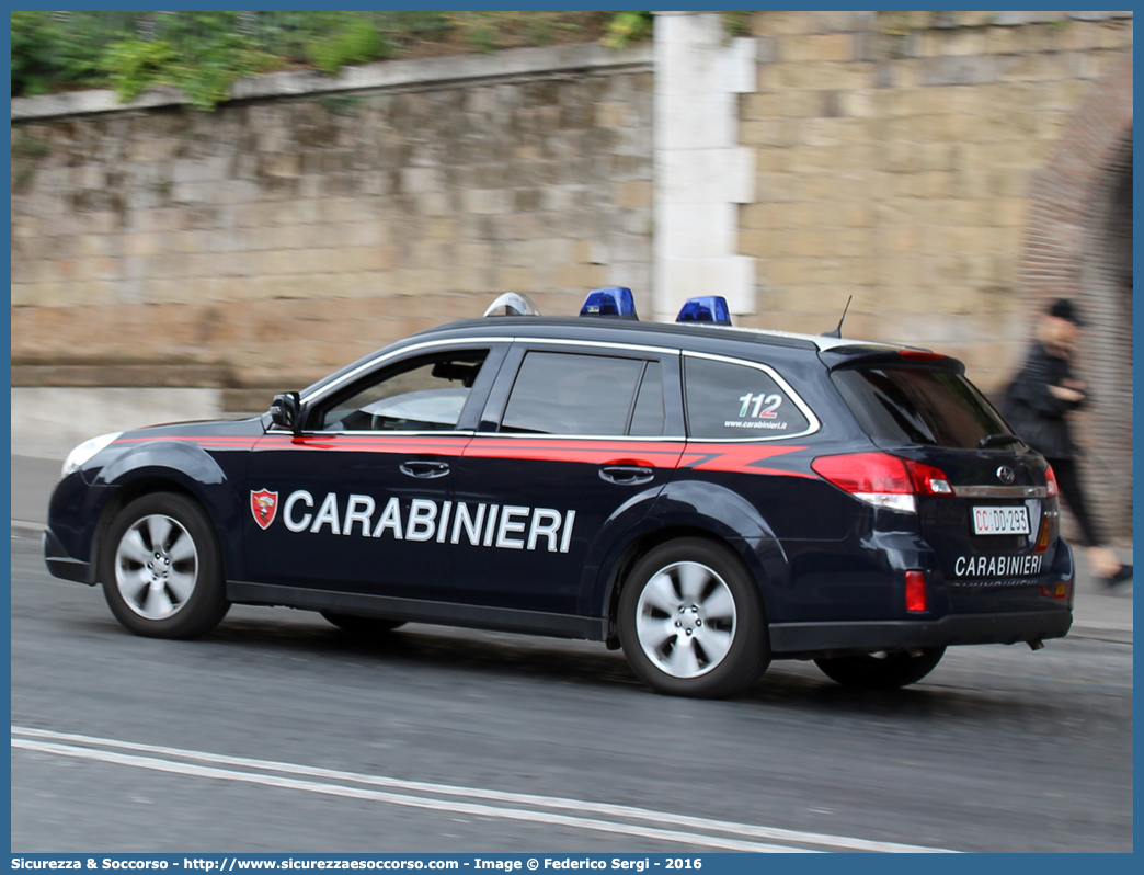 CC DD293
Arma dei Carabinieri
Aliquota di Primo Intervento
Subaru Outback IV serie
Parole chiave: CC;C.C.;Arma;dei;Carabinieri;Nucleo;Radiomobile;Subaru;Outback;API;A.P.I.;Aliquota;Primo;Intervento