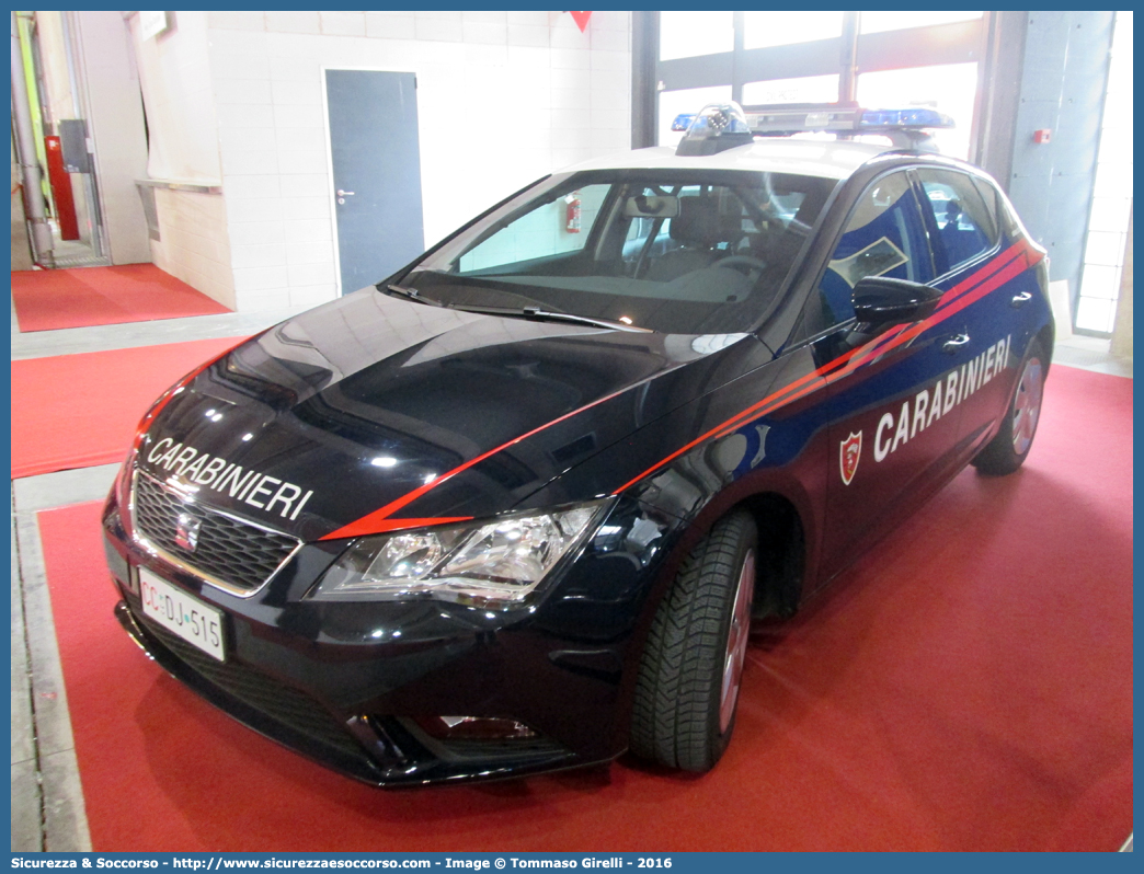 CC DJ515
Arma dei Carabinieri
Seat Leon III serie
Allestitore Nuova Carrozzeria Torinese S.r.l.
Parole chiave: CC;C.C.;Arma;dei;Carabinieri;Radiomobile;Radio;Mobile;Seat;Leon;NCT;Nuova Carrozzeria Torinese