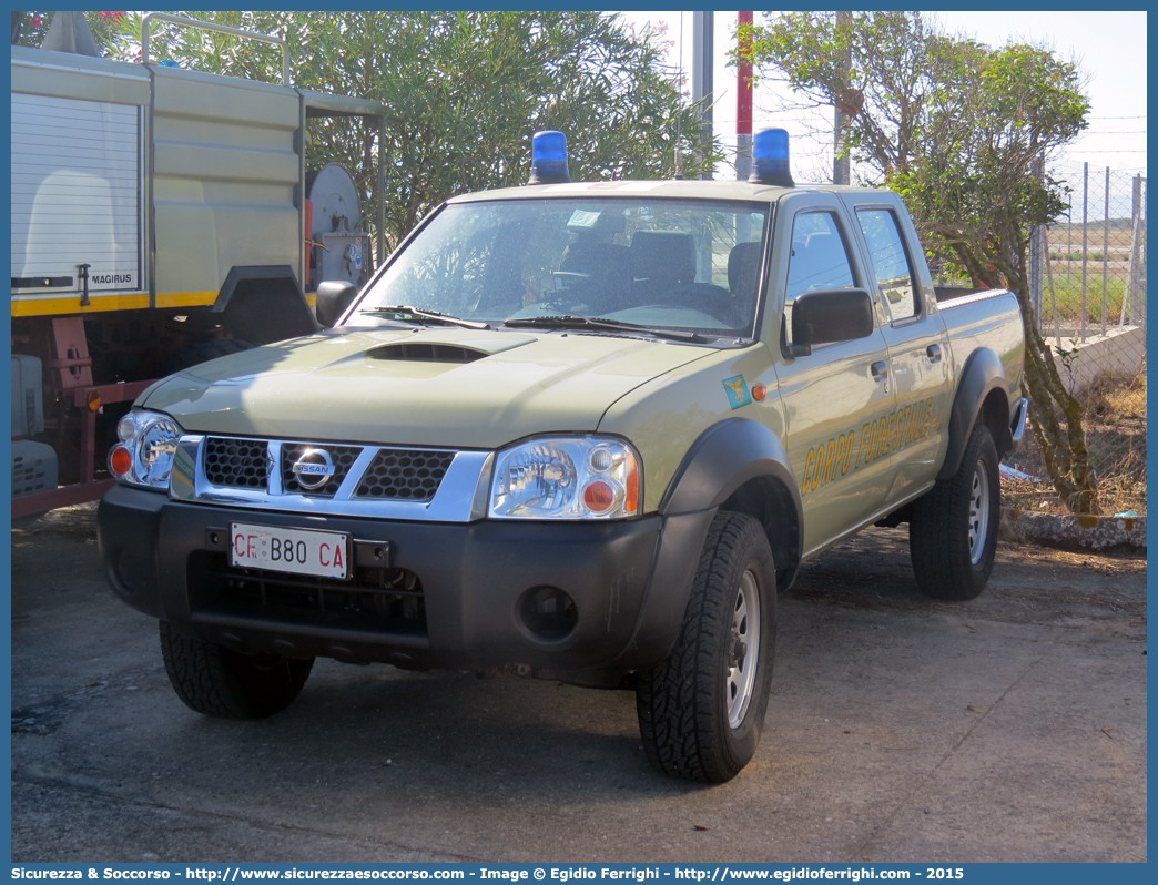 CFva B80 CA
Corpo Forestale
e di Vigilanza Ambientale
Regione Sardegna
Nissan Navara I serie restyling
Allestitore Amatori S.r.l.
Parole chiave: Corpo;Forestale;Vigilanza;Ambientale;Sardegna;CFVA;C.F.V.A.;Nissan;Navara