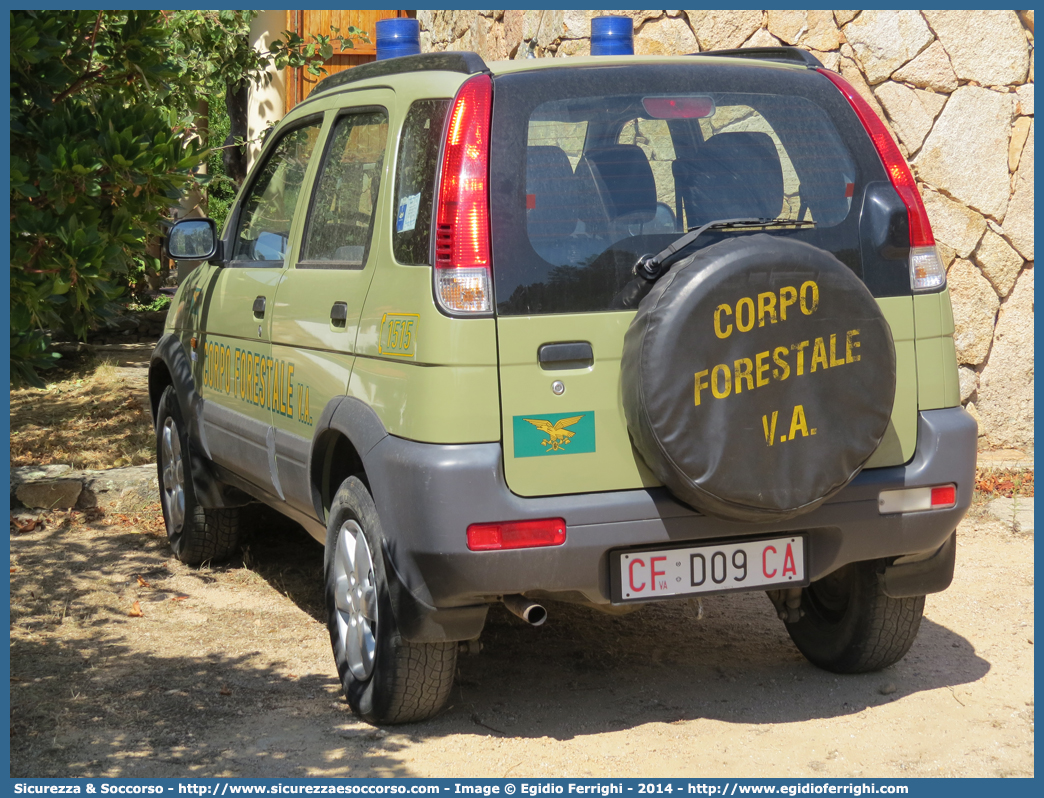 CFva D09 CA
Corpo Forestale
e di Vigilanza Ambientale
Regione Sardegna
Daihatsu Terios I serie
Parole chiave: CFVA;C.F.V.A.;Corpo;Forestale;Vigilanza;Ambientale;Sardegna;Daihatsu;Terios