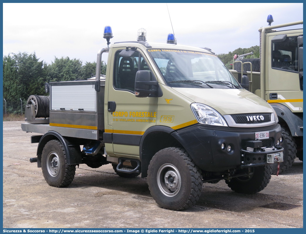 CFva E96 CA
Corpo Forestale
e di Vigilanza Ambientale
Regione Sardegna
Iveco Daily 55S18W IV serie
Allestitore Amatori S.r.l.
Parole chiave: Corpo;Forestale;Vigilanza;Ambientale;Sardegna;CFVA;C.F.V.A.;Iveco;Daily;55S18W;Amatori