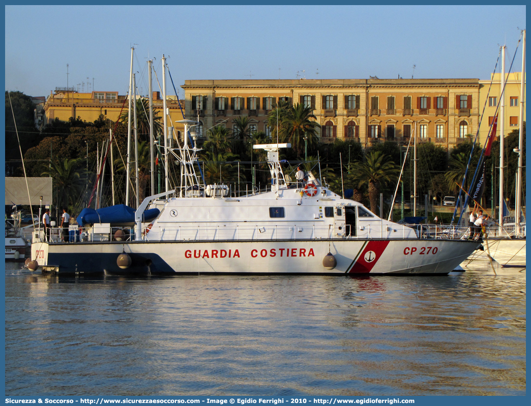 CP 270
Corpo delle Capitanerie di Porto
Guardia Costiera
Vedette Veloci Classe 265
Parole chiave: Guardia;Costiera;Capitaneria;Capitanerie;Porto;Vedetta;Vedette;Veloce;Veloci;Classe;265;CP;C.P.;G.C.;GC;CP270;CP 29170