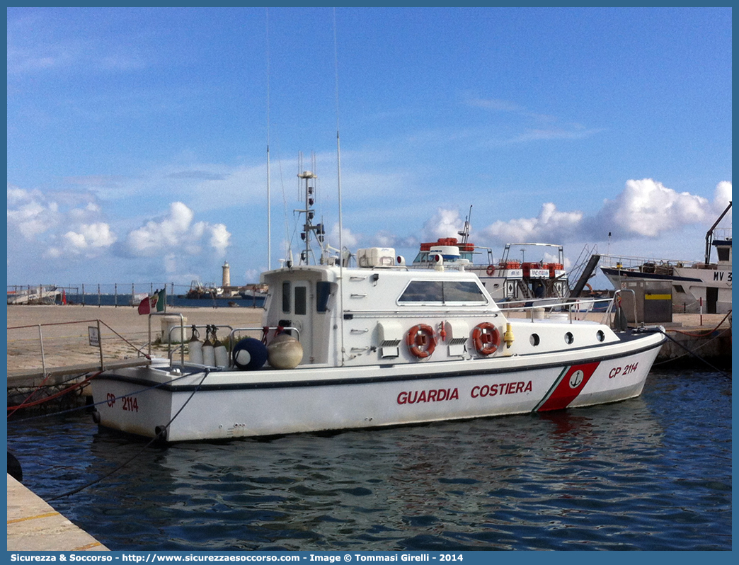 CP 2114
Corpo delle Capitanerie di Porto
Guardia Costiera
Vedetta Veloce Classe 2104
Parole chiave: Guardia;Costiera;Capitaneria;Capitanerie;Porto;Vedetta;Vedette;Veloce;Veloci;Classe;2104;CP;C.P.;G.C.;GC;CP2114;CP 2114