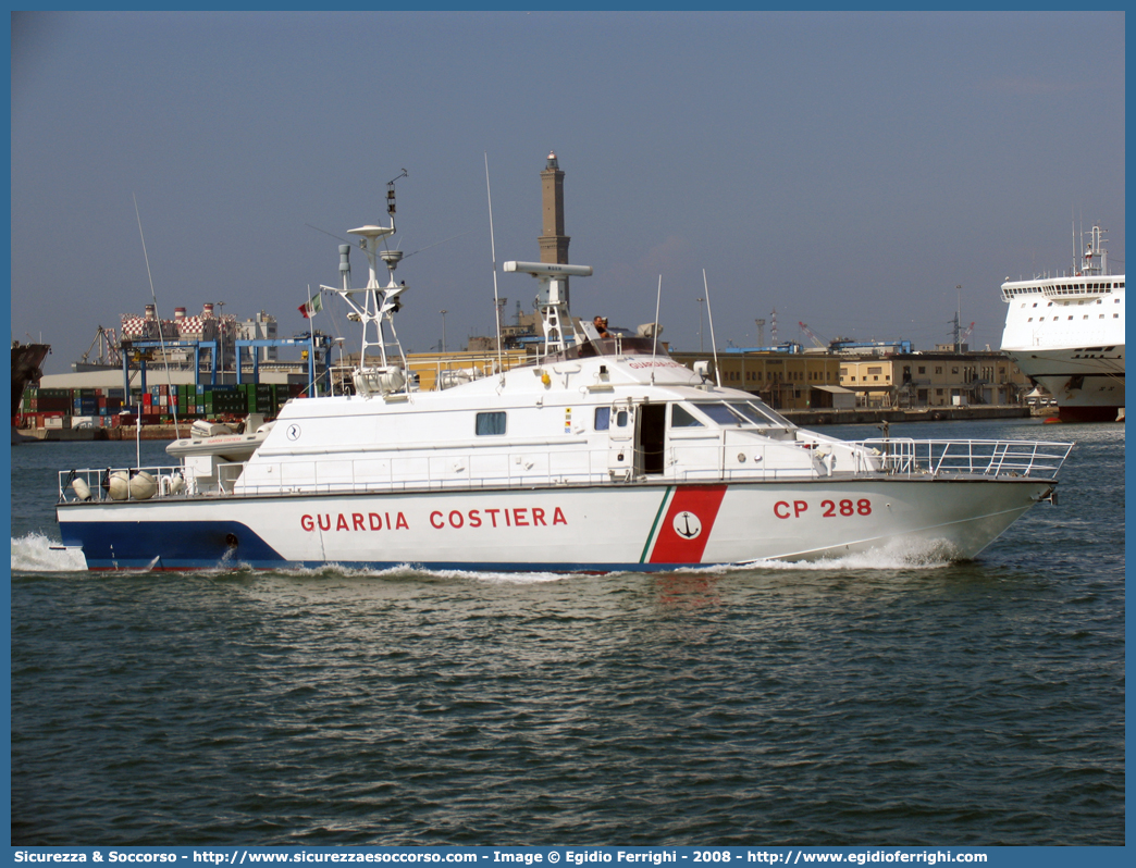 CP 288
Corpo delle Capitanerie di Porto
Guardia Costiera
Vedette Veloci Classe 265
Parole chiave: Guardia;Costiera;Capitaneria;Capitanerie;Porto;Vedetta;Vedette;Veloce;Veloci;Classe;265;CP;C.P.;G.C.;GC;CP288;CP 288