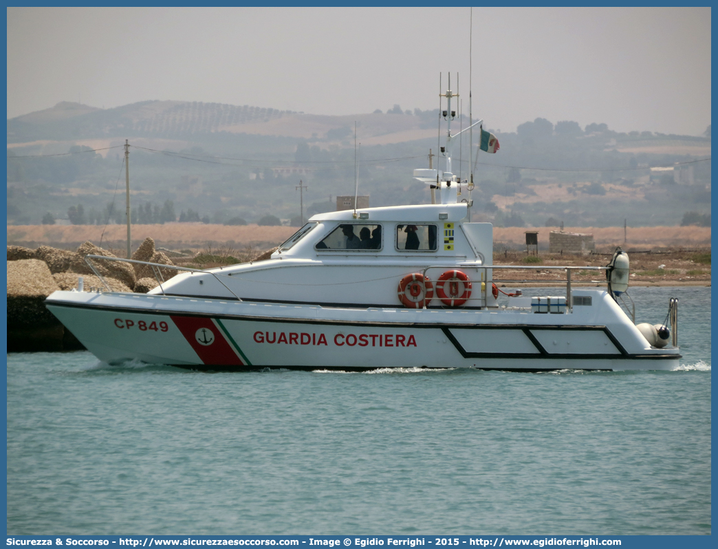 CP 849
Corpo delle Capitanerie di Porto
Guardia Costiera
Vedetta Costiera Classe 825
Parole chiave: CP;C.P.;GC;G.C.;Guardia;Costiera;Capitaneria;Capitanerie;Porto;Vedetta;Vedette;Costiere;Classe;825